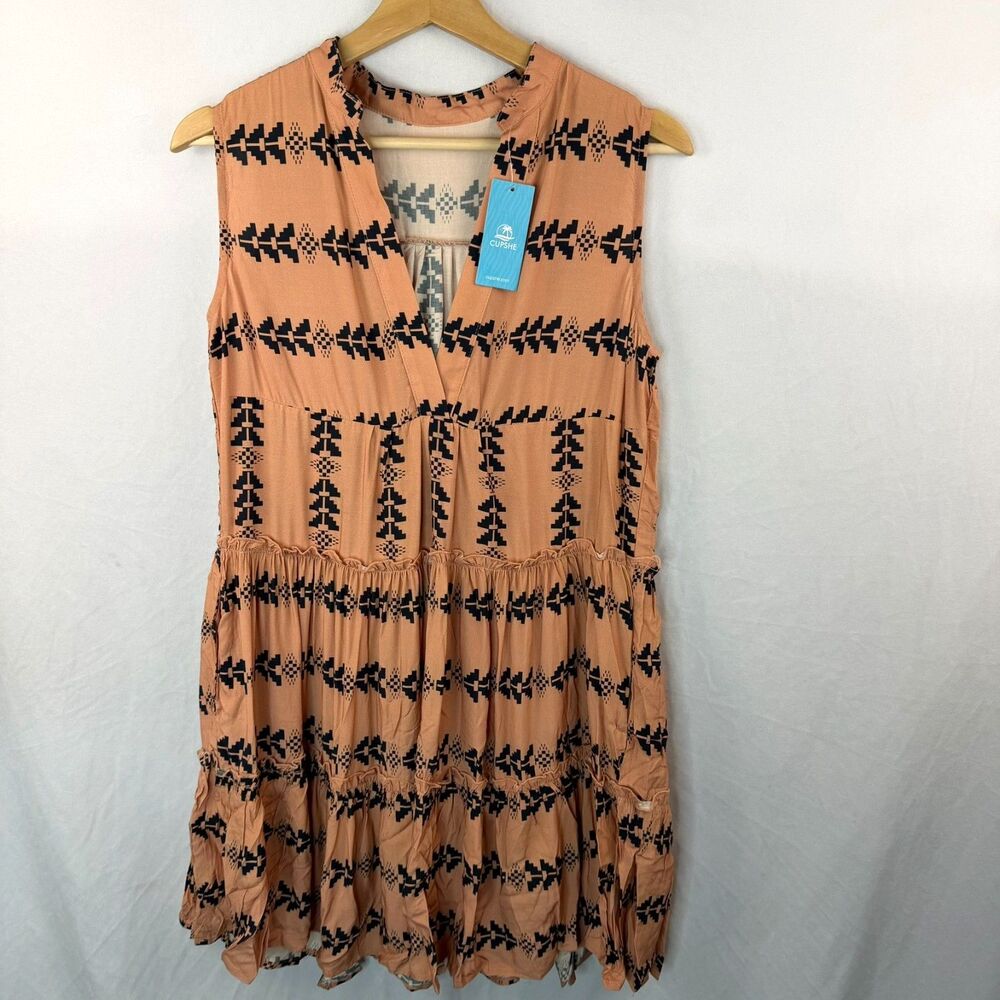 Cupshe Ruffles & Arrows Sleeveless Tiered Geometric Arrow Print Dress Size XS